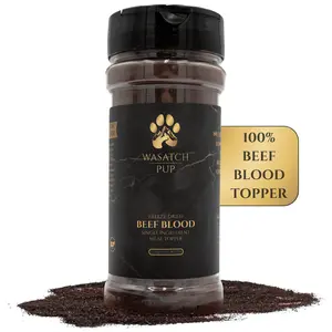 Wasatch Pup Freeze-Dried Beef Blood Meal Topper | 100% Real USDA Approved Beef | Nutrient-Dense & Low-Calorie | Tasty & Convenient for Cats & Dogs