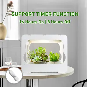 Plant Grow Light Seedling Light, 4000K White LED Full Spectrum Growing Lamp, for Office/Indoor Plants Succulents Mini Bonsai Small Plants, 16H On/8H Off Timing Function