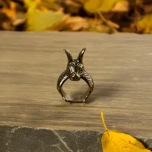 Antique Gold Rabbit Retro Ring, Fashion Jewelry, Gift for Her