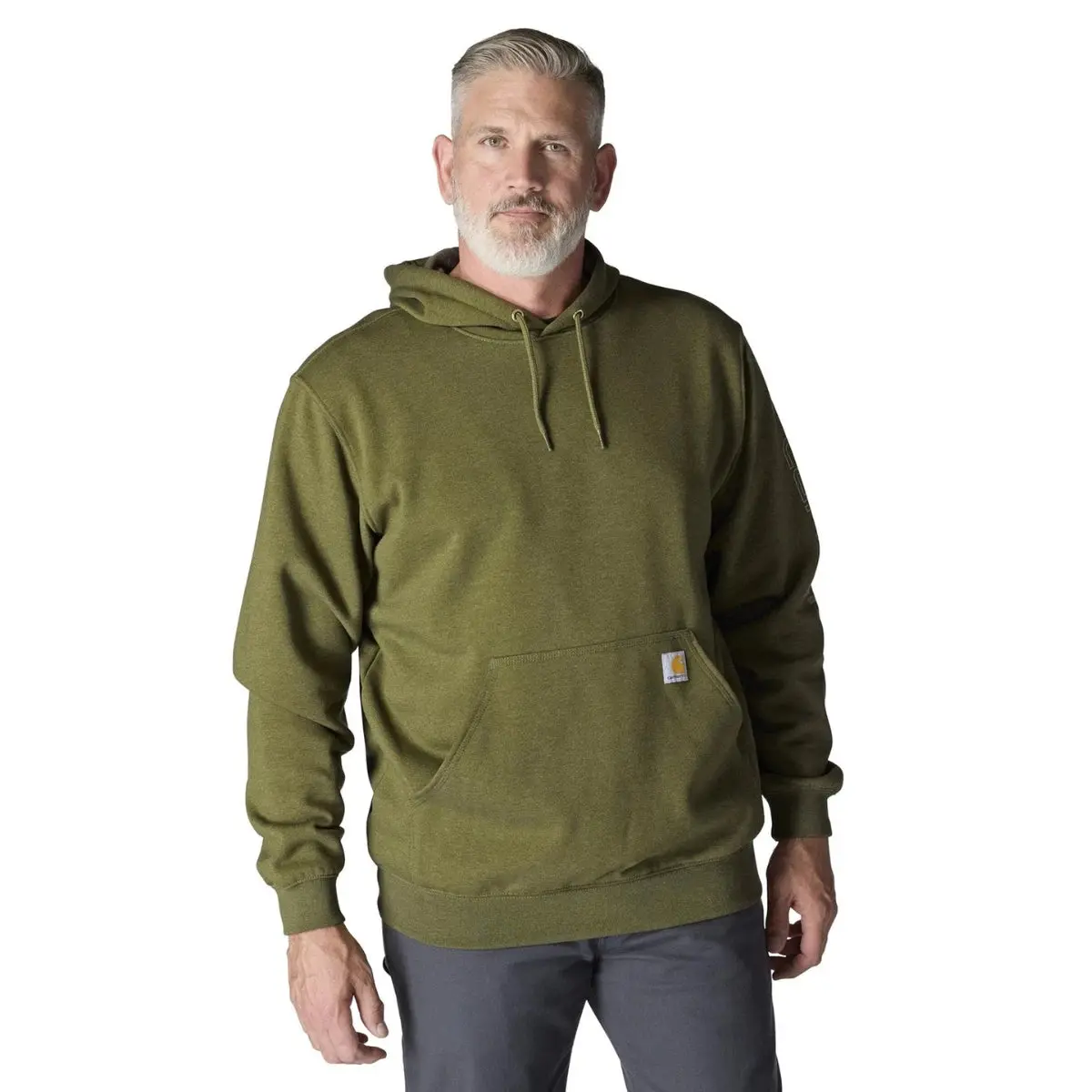 Carhartt Hoodie Mens Dark Green Long Sleeve Loose Fit Midweight Workwear JAX1732