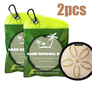 2Pcs Sand Removal Bag Portable Beach Sand Cleaner Quick Dry Skin Friendly Sand Brush for Outdoor Travel