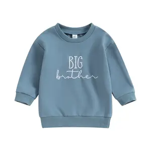 Little Boy Spring Fall Sweatshirt Clothes 2T 3T 4T 5T 6T Big Brother Letter Print Long Sleeve Pullovers Tops