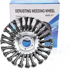 10 Inch Unbreakable Wired Trimmer Blade, Steel Wire Cutter Trimmer Head, Wire Rotary Brush Weed Trimmer Head, Weed Eater Head with Adapter Kit for Moss Grass Rust Removal