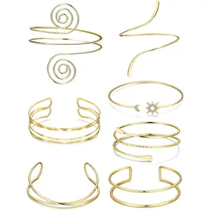 7 count Arm Cuff  for Women Upper Arm Cuff Bangle Band Armlet Adjustable Arm Cuff Bracelet