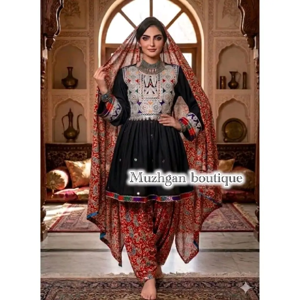 Traditional Afghan Dress Set -     ​ست لباس سنتی افغانی