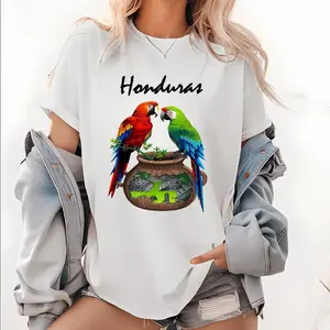 Honduras Parrots and Cultural Landscape T Shirt Celebrating Central American Heritage