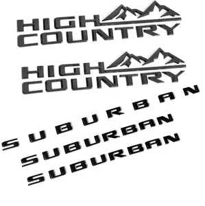 5-Pack Chevy Suburban Letter Emblem Set – RST / LT / High Country Badges, 3D Glossy Black, Fits 2019–2025 Suburban