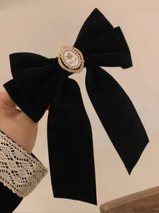 Women's Bow Hair Clip, Cute Rose Flower Design, Elegant School & College Accessory, Stylish Winter Essential, Flower Hair Clips