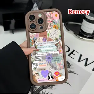 Phone Case for iPhone 17 Pro Max 16 Plus 15 14 13 12 11 Air E  Mental Health Encouragement Pattern Shockproof Silicone TPU Bumper Drop Protection Cover Smartphone Casing