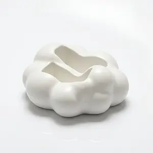 Cute Cloud Remote Control Holder & Storage Box - Black and White Modern Design