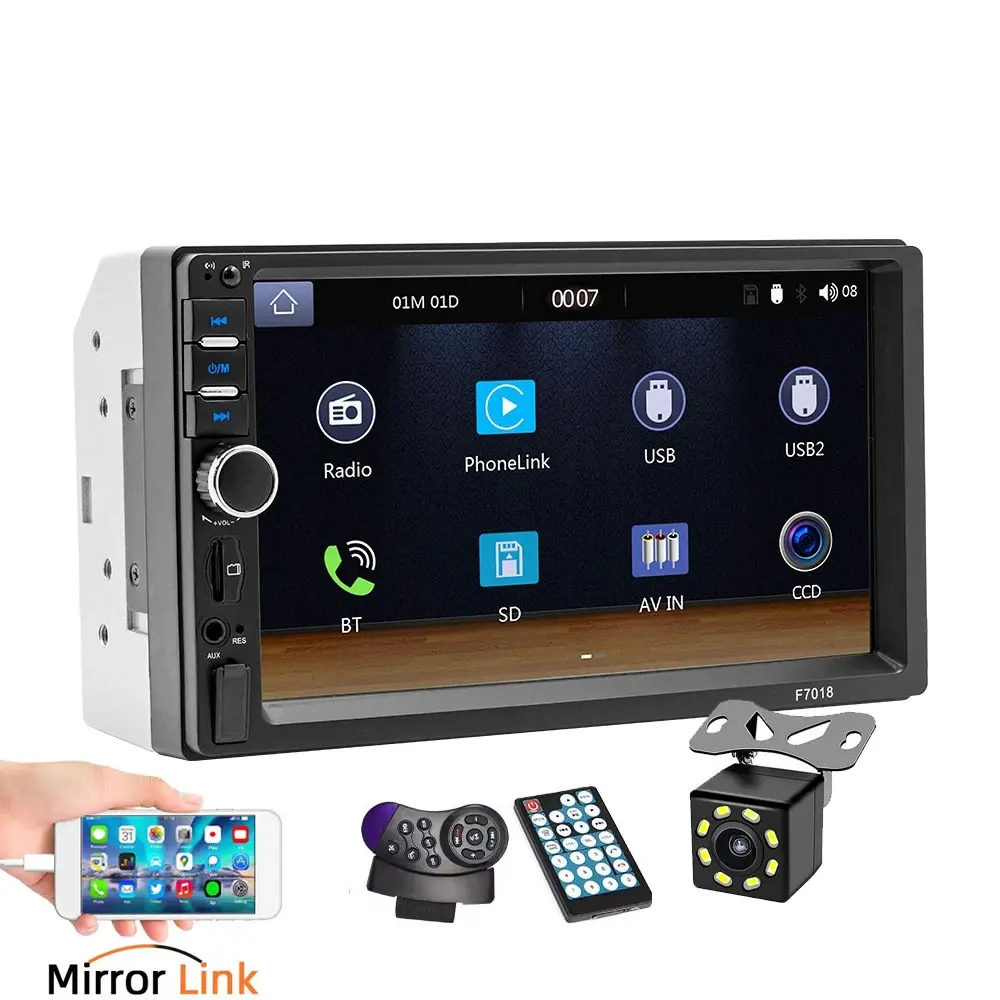 Multifunctional 2din 7 Inch Touchscreen Car Mp5 Player, Clear and Detailed Image Quality, In-Car Audio-Visual Entertainment Device, Car Media Player