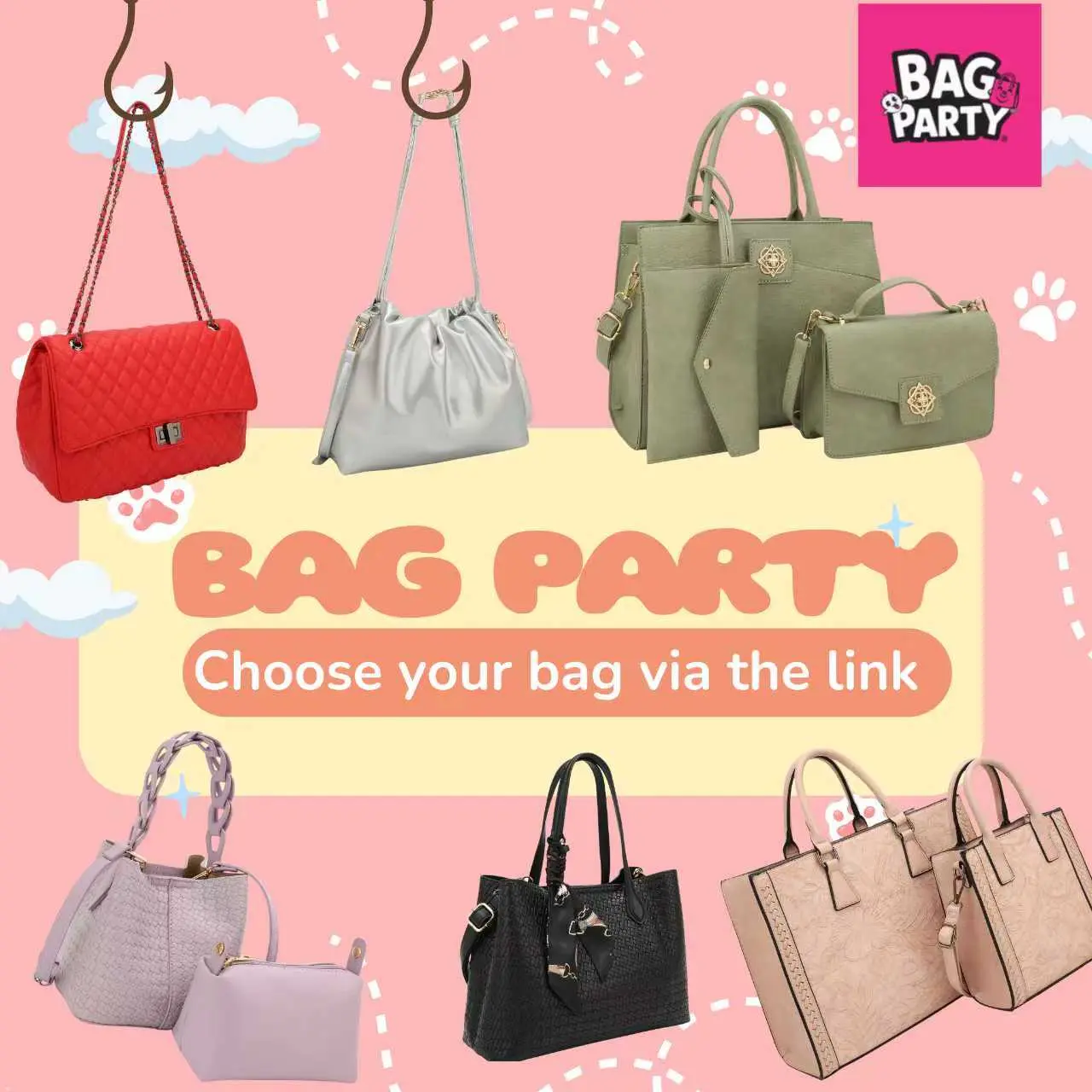Bag Party Women's Crossbody Shoulder Bag - PU Leather Evening Purse, Foldable Plain Boston Style, Zip Closure with Chain Strap, Choose Style A1-A200, Lightweight Party & Formal Accessory (Not Washable)