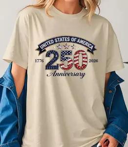 United States Of America Gildan T Shirt 250 Anniversary Vintage Rhinestone Look Glitter Graphic Tee Quarter Millennial Patriotic American Flag Freedom Fireworks Clothes Top Women Mama Mom Gifts