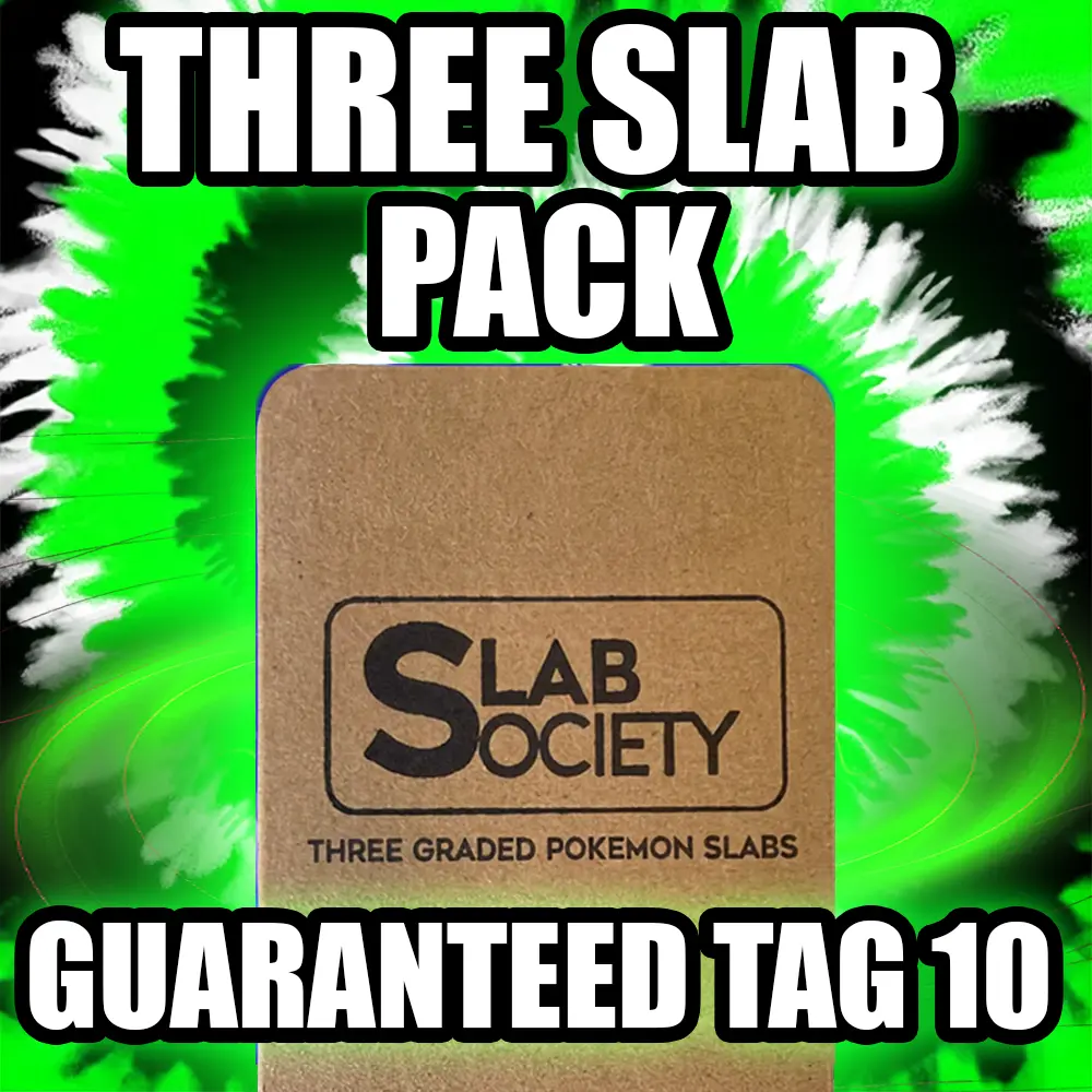 Three Slab Pokémon Pack ~ TAG 10 Guaranteed Three Slab Pokémon Pack ~ TAG 10 Guaranteed