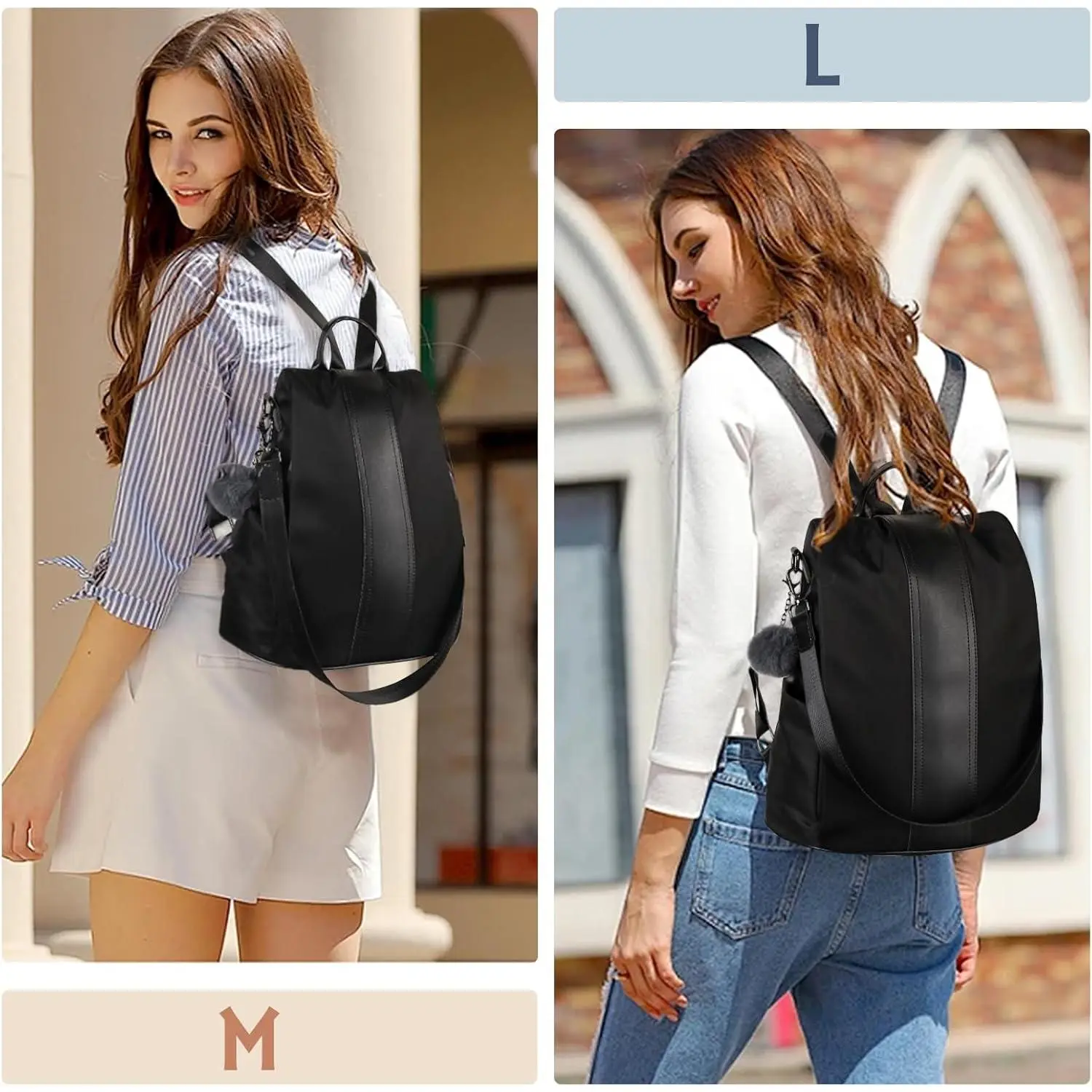 Pincnel  Backpack Purse Waterproof Nylon Anti-theft Rucksack Lightweight Size M $7/mo - Finance PINCNEL Women Backpack Purse Waterproof  main image 4