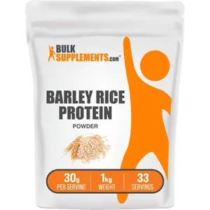 BulkSupplements Barley Rice Protein Powder - Natural Protein - Amino Acids Protein - Edible - Fiber - 1kg - 30g per Serving