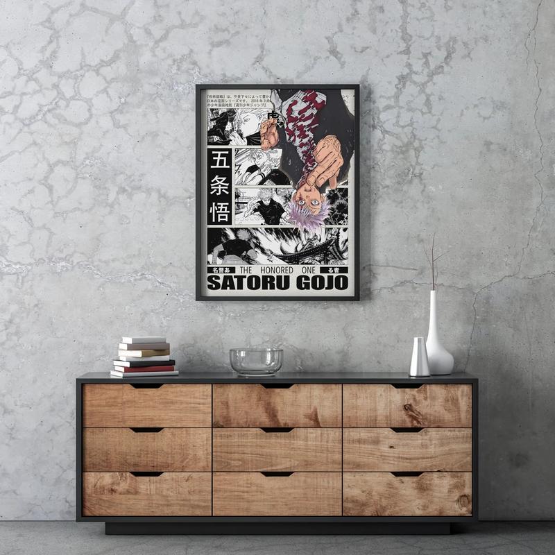 Satoru Gojo Jujutsu Kaisen Anime Poster Print, JJK Manga Artwork Home Wall Decor, Christmas Gift for Anime Fan, Toji Minimalist Aesthetic