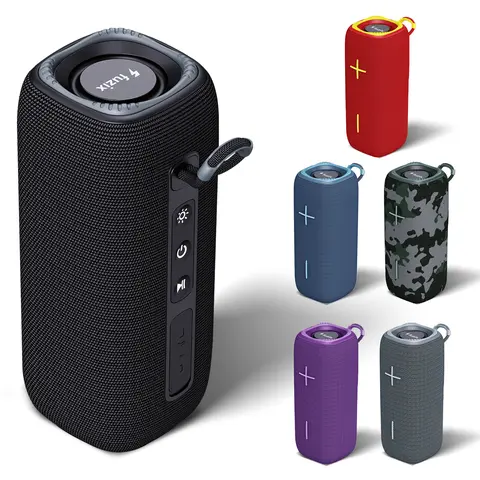 Fuzix Halo Portable Rechargeable Wireless Bluetooth Multimedia Speaker - Compact High-Quality Sound, Long Battery Life, TWS Stereo, Micro SD Card, USB, AUX Connection Options for Devices