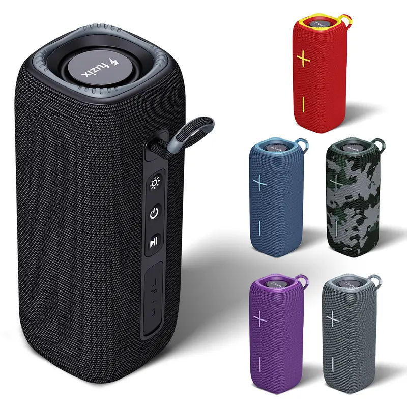 Fuzix Halo Portable Rechargeable Wireless Bluetooth Multimedia Speaker - Compact High-Quality Sound, Long Battery Life, TWS Stereo, Micro SD Card, USB, AUX Connection Options for Devices