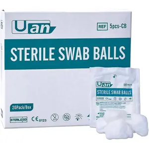 Sterile Wound Care Cotton Balls 100% Cotton Ideal for Medical & Home Care Individually Packaged 20 Pack