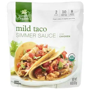 Simply Organic Mild Taco Simmer Sauce For Chicken, 8 oz (227 g)