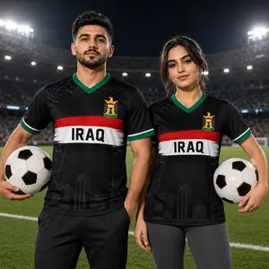 Fashion style Soccer Jersey Iraqi Flag Shirt,Football Jersey Crop top Gift for Men Women