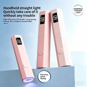 Handheld UV LED Nail Lamp, 8-Second Quick Dry, No Blackening, 20/60s Timer with Digital Display, USB-C Charging, Lightweight & Portable, All-Scene Applicable Nail Dryer for Gel Polish, DIY Nails and Rhinestones