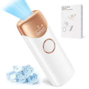 Ubroo Ct05 White 5℃ Intelligent Ice Sensation 3-in-1 Painless Hair Removal Device with 999,900 Flashes for Men & Women's Face & Body Long-lasting Hair Reduction Home Edition Electric Shaver Women Ships from USA Warehouse