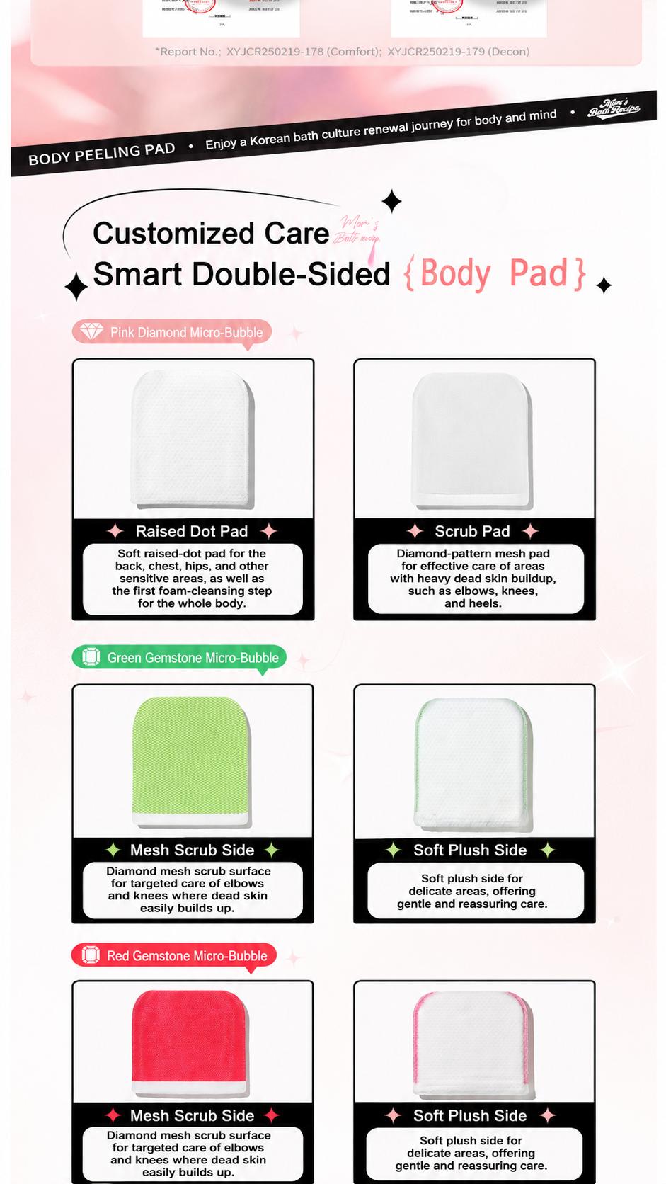 Korean Import 3PC/1 Box Bath Set - Mom’s Bath Recipe Moisturizing Soothing Exfoliates Dead Skin Wipe, Personal Scrubber, Trouble Care Glove, Kojic Turmeric Face Soap