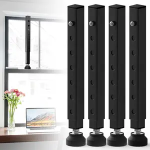 4 Pack Small Window Security Bars Adjustable 11"-18", Short Sliding Window Lock Bar for Small Windows, Child Safety & Anti-Theft Window Bar with Rubber Base for Bathroom & Basement Windows - Black