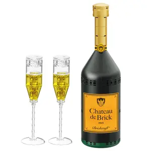 Brickcraft Chateau de Brick Bottle Brick Building Kit  (136-Piece Set), Valentines gift for Him or Her