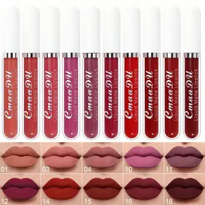 10Pcs Liquid Matte Lipstick Set for Black Women - Makeup with Dark Deep, Bright Ruby, Sexy Brick, Mauve, Plum Red, Violet Purple Shades, Long-Lasting 24-Hour Waterproof Formula