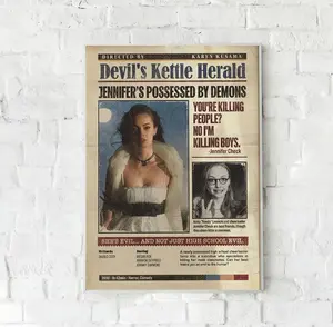 Jennifer's Body Horror Movie, Jennifer Check Vintage Horror Poster Anita Needy Aesthetic Poster Womens Mens Newspaper Style Decor Unframed