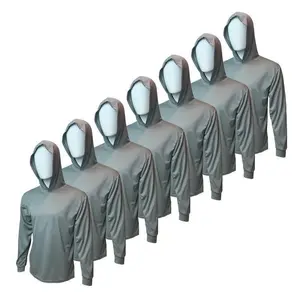7 SHIRT PACK Hi Visibility ultra light weigh Long sleeve hoodie shirt / 100 % polyester birdeye Fabric for quick dry AVAIALBE IN VARIOUS COLORS Lightweight Athletic Outfits Gym Workout Clothes