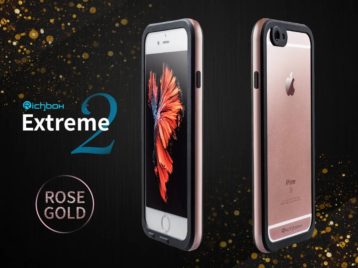 212 MAIN Richbox Extreme2 Waterproof-Shockproof Smartphone Case - iPhone 6/6S Protective Accessory, Rose Gold Mobile Phone Cover, Accessories