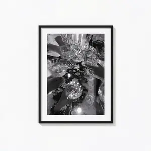 Cheers Print, Cocktail Alcohol Black and White Wall Art, Vintage Print, No Frame