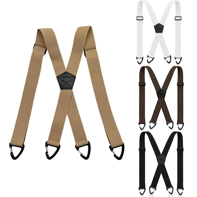X Back Hidden Suspender 1.5 Inches Under Clothing Heavy Duty Work Suspenders for Men Women