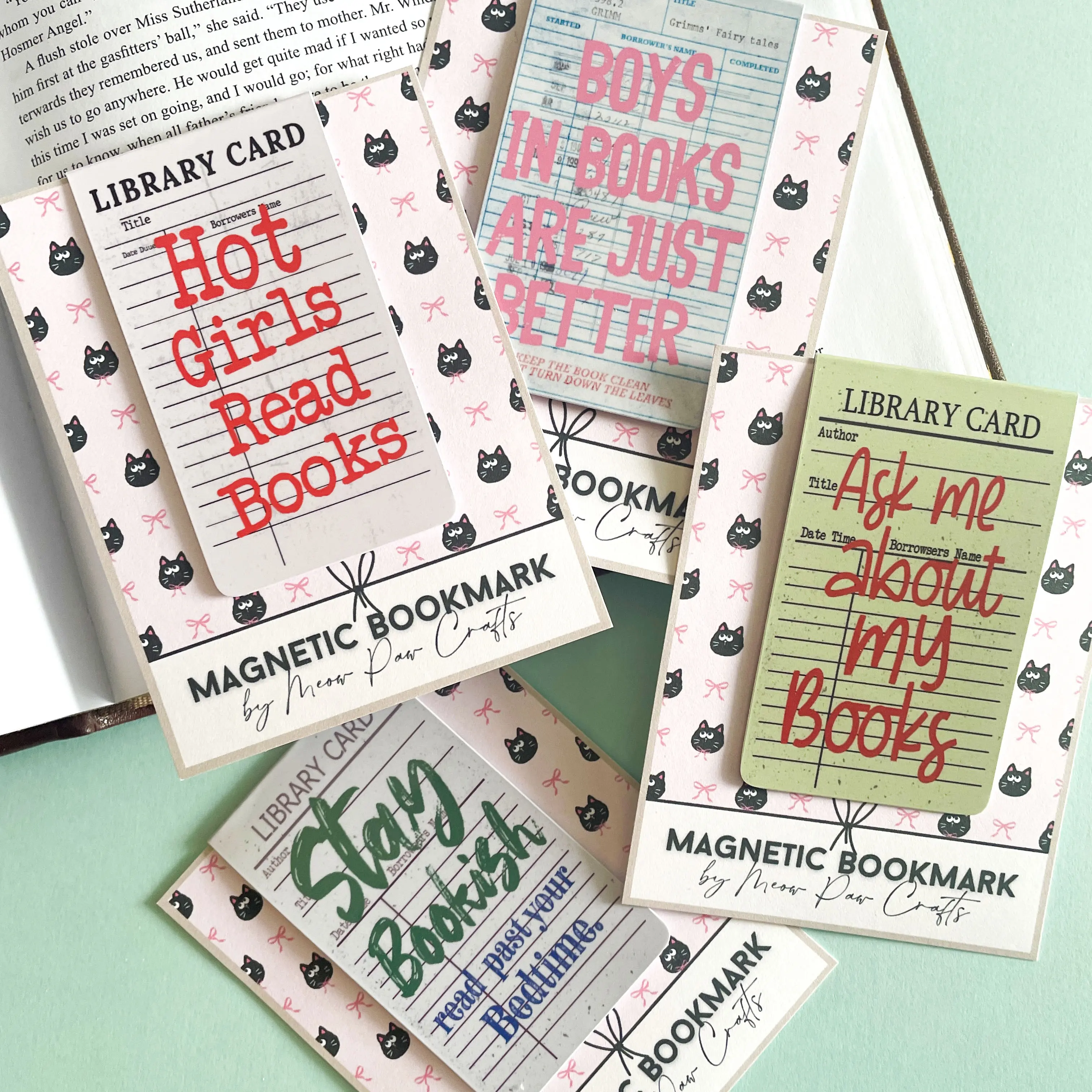 Library Card Magnetic Bookmark, Funny Bookish Gift For Book Lovers, Vintage Public Library Bookmark