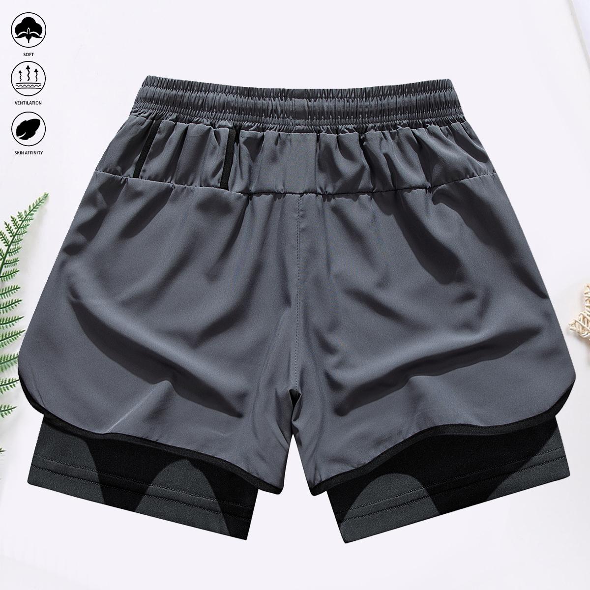 Men’s quick-dry, stretchy summer training shorts with built-in liner—lightweight, breathable running shorts that are versatile for gym workouts and beach trips; a stylish 2‑in‑1 quick‑dry, breathable athletic short for training.