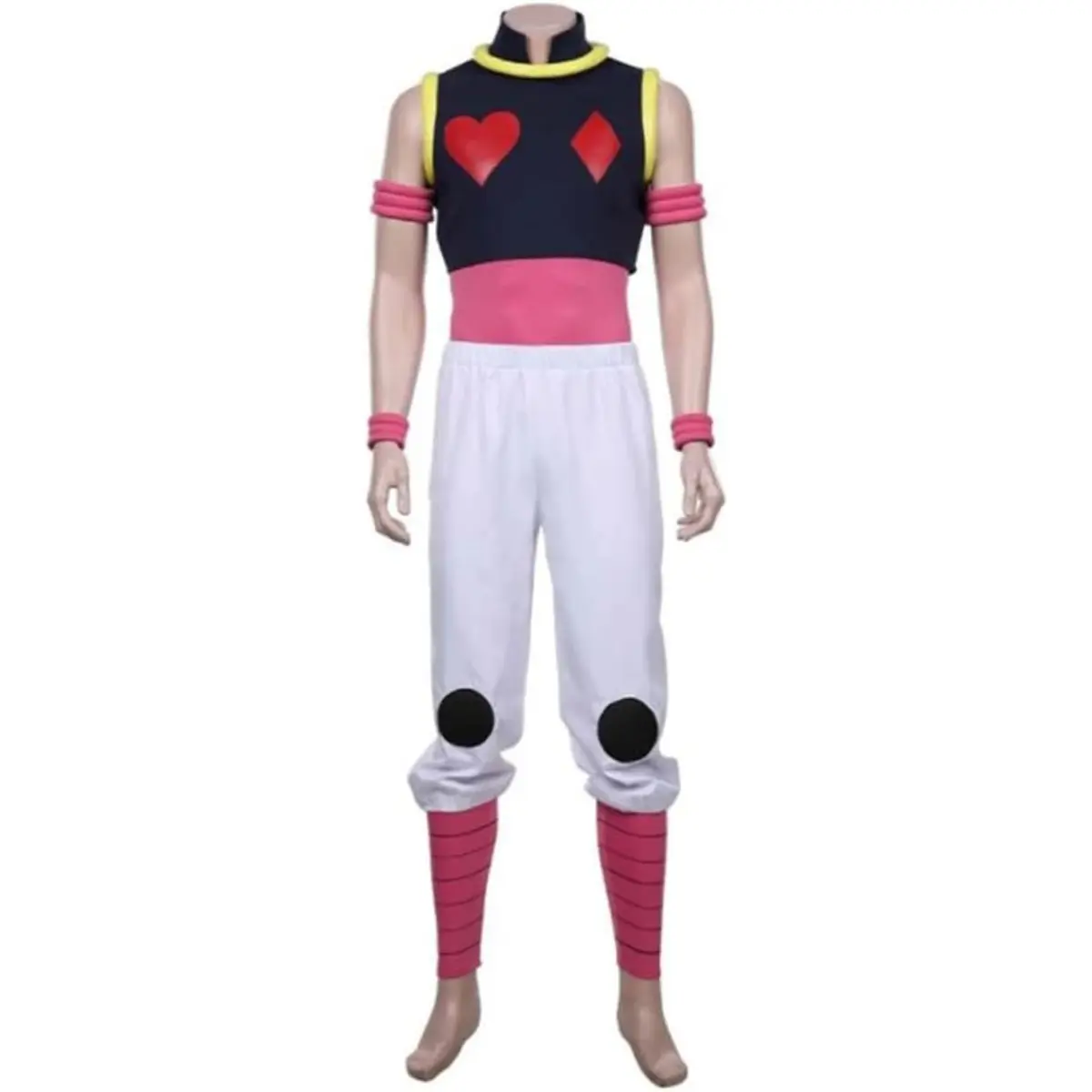 Hisoka Blue Card Suit Vest Jacket Pants Cosplay Costume Set with Armband Wristband for Comic Con