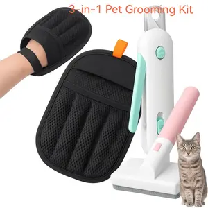 Pet Grooming Kit，Pet Hair Removal Glove for Cats & Dogs, Cat Nail Clippers Adjustable space size Protect the nail bloodline Reusable Brush for Cats Dogs Tool for Laundry, Couch, Carpet, Car Seat sleeke shedding comb cathair cleaning