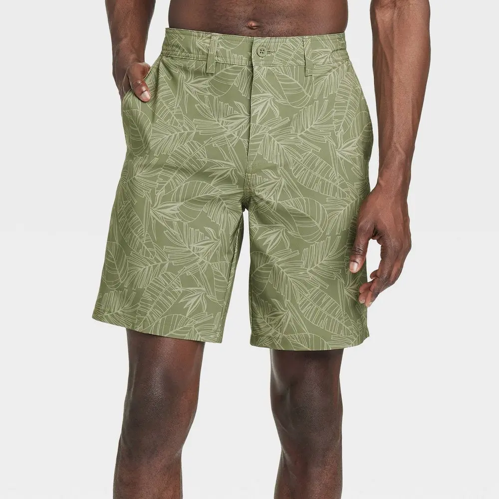 Men's 9" Leaf Print Hybrid Swim Shorts - Goodfellow & Co