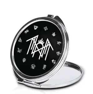 Sleep/Tøken Compact Makeup Mirror with Unique Design and Double Mirror - Metal Purse Accessory for On-the-Go Touch-ups