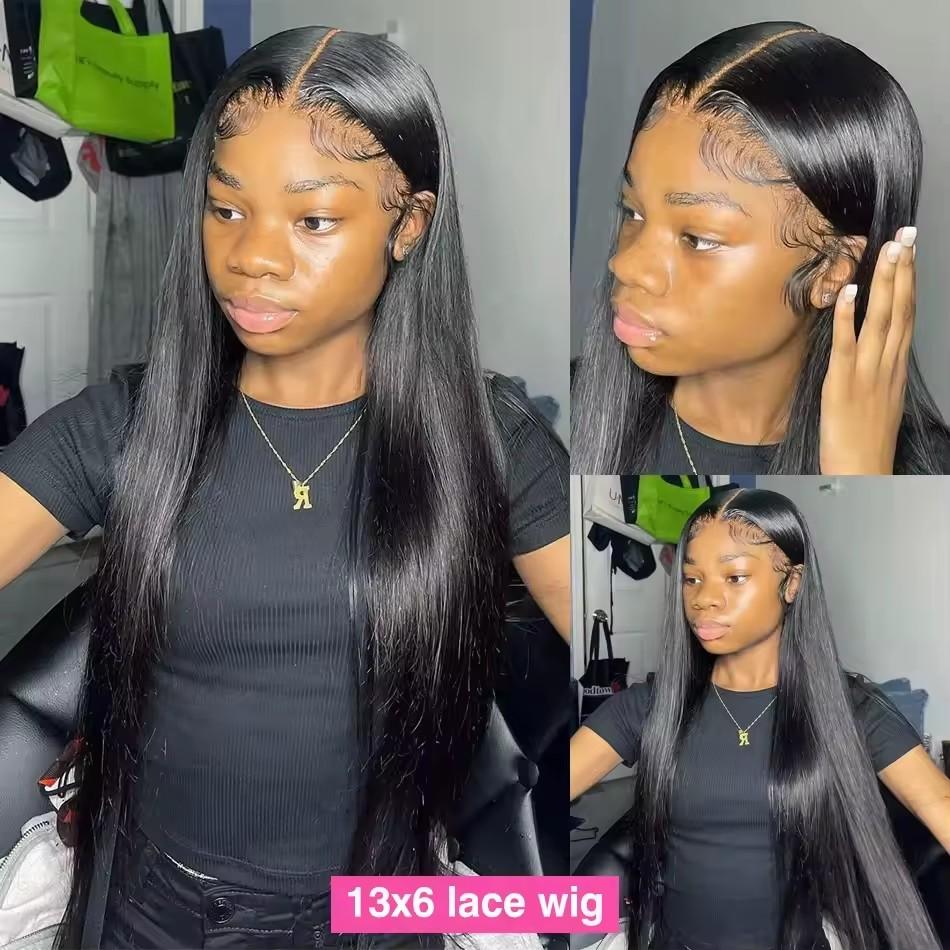 Bling Hair 30 36 Inch Bone Straight Human Hair Wigs 13x6 HD Transparent Lace Frontal Wig 210 Density For Women Pre Plucked Brazilian Lace Human Hair Wig