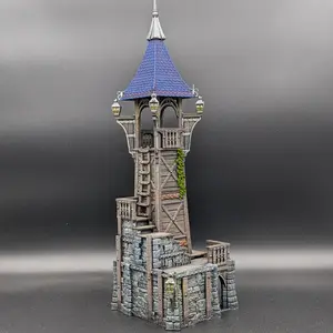 UNPAINTED Medieval Town Terrain - Watch Tower Unpainted 3D Printed for D&D Pathfinder Fantasy RPG Sessions