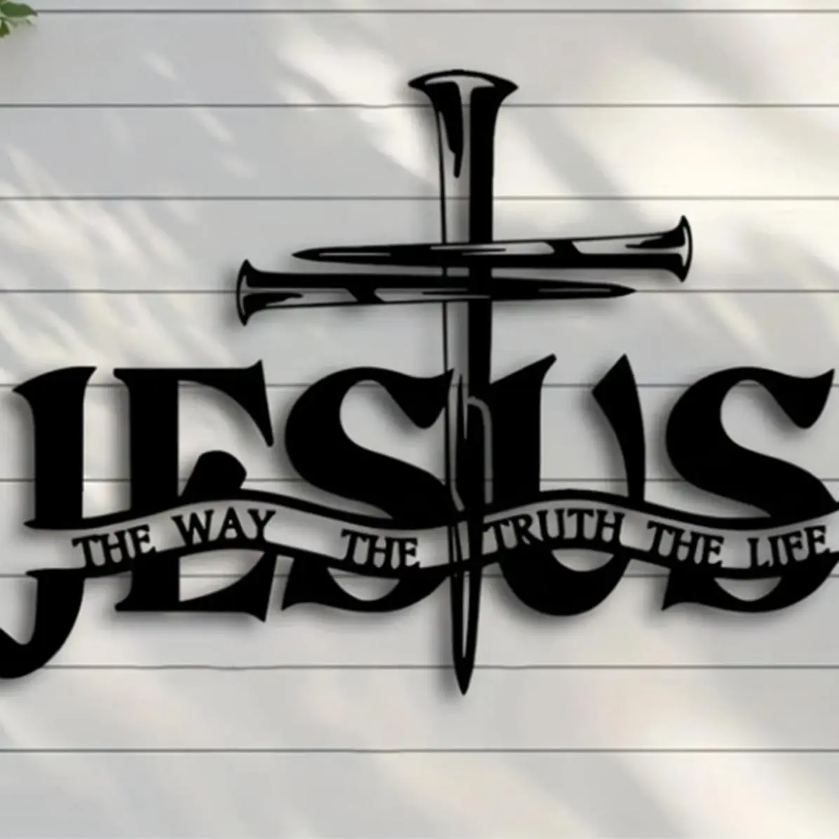Jesus Wall Art, 1 Count Metal Cross Christian Home Decor, Stylish Religious Decor, Wall Hanging Decor for Living Room Bedroom, Cross Design, Religious Decoration
