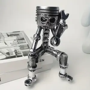 Cross-Border Hot Selling Mechanical Skeleton Resin Ornament Engraved Wrench Home Desktop Decoration Ideal Birthday Gift