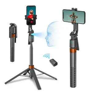 360 Degree Rotating Selfie Stick Tripod, Selfie Accessories, Rechargeable Smart Face Tracking Tripod, Automatic Face Tracking Phone Stand for Vlog Live Streaming
