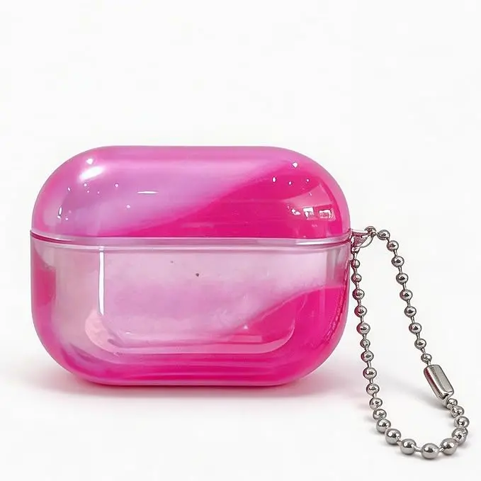 Luminous Quicksand Earbud Case for AirPods 1/2/3/4 & Pro Series, Comes with a Detachable Keychain, Glow-in-The-Dark, Anti-Scratch, Soft Silicone (Light Purple,for Airpods 1/2)