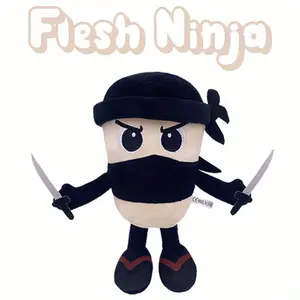 Assassino Cappuccino Ninja Plush Toy - Orange & Mixed Colors, Cute Coffee Cup Design with Bandana & Sword, Soft Plush Home Decor, Unique Gift for Birthdays, Halloween, Christmas, Easter, Best for Christmas